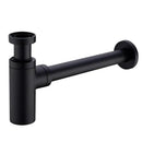 Modern brass round siphon p-trap set gun grey bathroom drainer