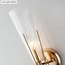 Modern brass sconce light with clear crystal – bedroom wall lamp