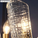 Modern brass sconce with clear water glass for living room two lights