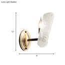Modern brass sconce with clear water glass for living room two lights