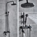 DecorBites™ Brass Shower Set with 8" Rainfall Head, Wall Mounted Bathtub Faucet