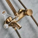 DecorBites™ Brass Shower Set with 8" Rainfall Head, Wall Mounted Bathtub Faucet