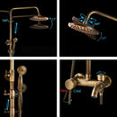 DecorBites™ Brass Shower Set with 8" Rainfall Head, Wall Mounted Bathtub Faucet