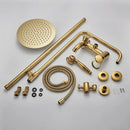 DecorBites™ Brass Shower Set with 8" Rainfall Head, Wall Mounted Bathtub Faucet