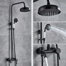 DecorBites™ Brass Shower Set with 8" Rainfall Head, Wall Mounted Bathtub Faucet