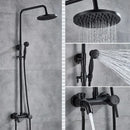 DecorBites™ Brass Shower Set with 8" Rainfall Head, Wall Mounted Bathtub Faucet