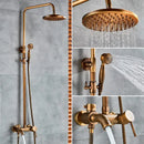 DecorBites™ Brass Shower Set with 8" Rainfall Head, Wall Mounted Bathtub Faucet
