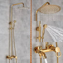DecorBites™ Brass Shower Set with 8" Rainfall Head, Wall Mounted Bathtub Faucet