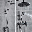 DecorBites™ Brass Shower Set with 8" Rainfall Head, Wall Mounted Bathtub Faucet