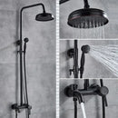 DecorBites™ Brass Shower Set with 8" Rainfall Head, Wall Mounted Bathtub Faucet