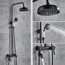 DecorBites™ Brass Shower Set with 8" Rainfall Head, Wall Mounted Bathtub Faucet