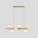 DecorBites™ Gold Simplicity Globe Pendant Lamp: Frosted Glass Dining Room Island Lighting
