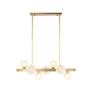 DecorBites™ Gold Simplicity Globe Pendant Lamp: Frosted Glass Dining Room Island Lighting