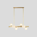 DecorBites™ Gold Simplicity Globe Pendant Lamp: Frosted Glass Dining Room Island Lighting