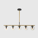 DecorBites™ Minimalist Glass Globe Island Chandelier with Brass Pendant - 4/5 Lights in White, Smoke Grey, or Clear