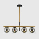 DecorBites™ Minimalist Glass Globe Island Chandelier with Brass Pendant - 4/5 Lights in White, Smoke Grey, or Clear