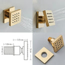 Modern brass square body spray shower jets bathroom massage nozzles
