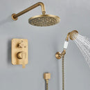 Modern brass square rainfall shower faucet set bathroom mixer system