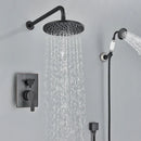Modern brass square rainfall shower faucet set bathroom mixer system