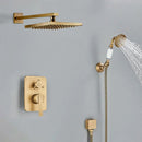 Modern brass square rainfall shower faucet set bathroom mixer system