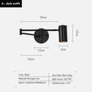 Modern brass swing arm wall lamp bedroom adjustable light