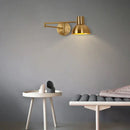 Modern brass swing arm wall lamp bedroom adjustable light