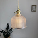Modern brass textured glass led pendant light kitchen set