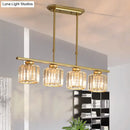 Modern brass triple crystal ceiling pendant light for dining room