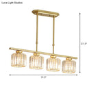 Modern brass triple crystal ceiling pendant light for dining room