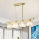 Modern brass triple crystal ceiling pendant light for dining room