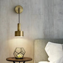 Modern brass wall lamp living room minimalist cylindrical sconce
