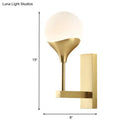 DecorBites™ Minimal Brass Wall Sconce with Cream Glass Shade - Bedroom Wall Light