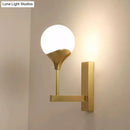 DecorBites™ Minimal Brass Wall Sconce with Cream Glass Shade - Bedroom Wall Light
