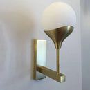 DecorBites™ Minimal Brass Wall Sconce with Cream Glass Shade - Bedroom Wall Light
