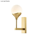 DecorBites™ Minimal Brass Wall Sconce with Cream Glass Shade - Bedroom Wall Light