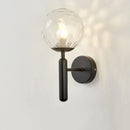 Modern brass wall lights with white & clear glass ball for living room