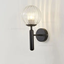 Modern brass wall lights with white & clear glass ball for living room
