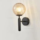 Modern brass wall lights with white & clear glass ball for living room