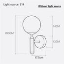 Modern brass wall lights with white & clear glass ball for living room