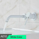 Modern brass wall mount basin faucet bathroom curved spout mixer tap