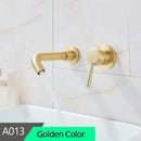 Modern brass wall mount basin faucet bathroom curved spout mixer tap