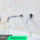 Modern brass wall mount basin faucet bathroom curved spout mixer tap