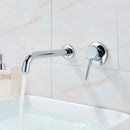 Modern brass wall mount basin faucet bathroom curved spout mixer tap