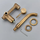 Modern brass wall mount basin faucet bathroom curved spout mixer tap