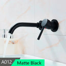 Modern brass wall mount basin faucet bathroom curved spout mixer tap