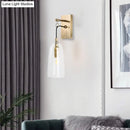 Modern brass wall mount lamp bedroom glass sconce light