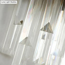 Modern brass wall mount light with clear crystal prism bedroom sconce