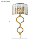 Modern brass wall sconce with crystal rectangle shade bedroom light