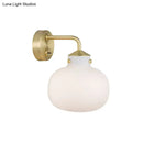 Brass Milk Glass Balcony Sconce