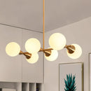 Modern brass white bubble island light kitchen chandelier